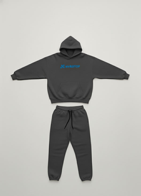 NVRSTOP Drop Shoulder Premium Sweatsuit (Charcoal Grey)