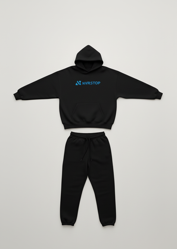 NVRSTOP Drop Shoulder Premium Sweatsuit (Black)