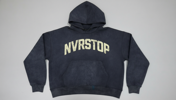 NVRSTOP Washed Drop Shoulder Hoodie (Black)