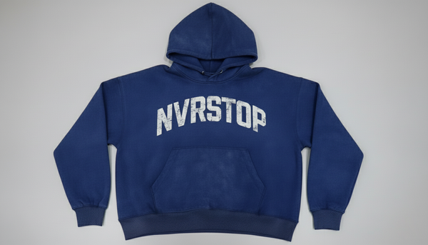 NVRSTOP Washed Drop Shoulder Hoodie (Blue)