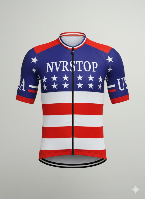 USA Flag Printed Cycling Jersey