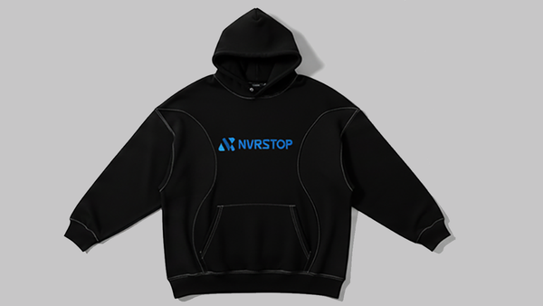 NVRSTOP Cut & Sew Panel Hoodie (Black)